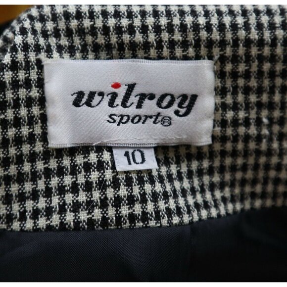 VINTAGE WOMEN'S BLACK & WHITE PLAID BLAZER JACKET - WILROY SPORT - SIZE 10 - Picture 6 of 6